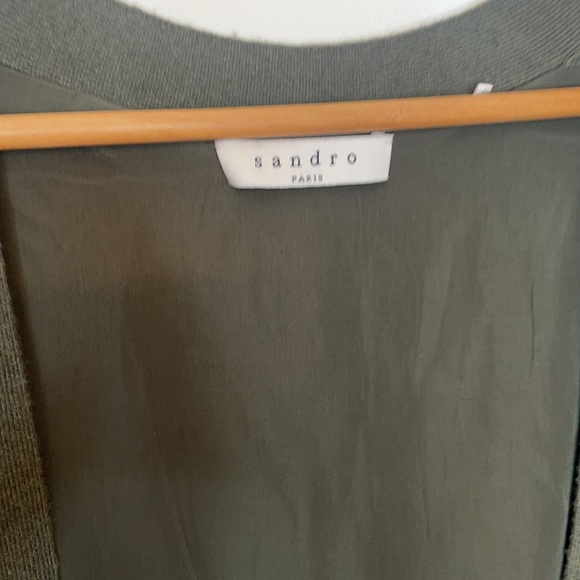 Sandro Hunter Green Snap Button Cardigan - Picture 2 of 5